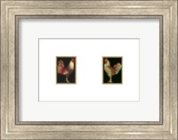 Framed Mini Roosters on Black
