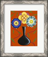 Framed Stylized Flowers in Vase I