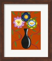 Framed Stylized Flowers in Vase II