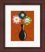 Framed Stylized Flowers in Vase II