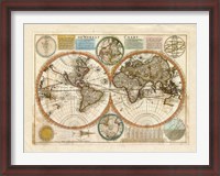 Framed Dewerelt Caart Map