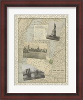 Framed Vintage Map of New York