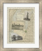 Framed Vintage Map of New York