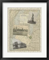Framed Vintage Map of New York