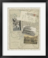 Framed Vintage Map of Rome