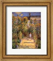 Framed Artist's Garden at Vetheuil with Boy, c.1880