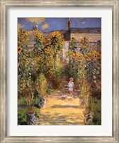 Framed Artist's Garden at Vetheuil with Boy, c.1880