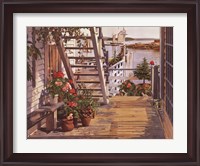Framed Blue Stair and Begonias, 1987