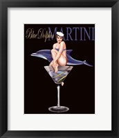 Framed Blue Dolphin Martini