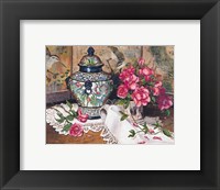 Framed Roses with Temple Jar