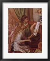 Two Young Girls at the Piano Framed Print