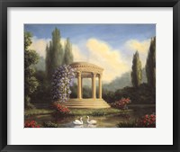 Framed Garden with Swans and Gazebo