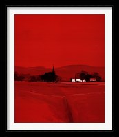 Framed Paysage Dans Le Rouge