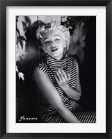 Framed Marilyn Monroe, striped dress, 1954
