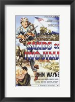 Framed Sands of Iwo Jima - American flag