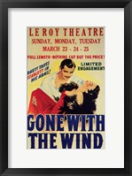 Framed Gone with the Wind Vintage Theater Advertisement White