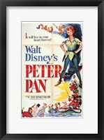 Framed Peter Pan it will live in your heart forever
