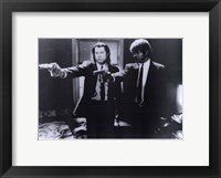 Framed Pulp Fiction Shooting Black and White