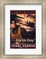Framed Pearl Harbor Art Deco Buy War Bonds