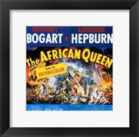 Framed African Queen Humphrey Bogart & Audrey Hepburn