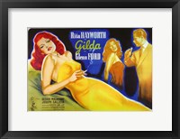 Framed Gilda Glenn Ford & Rita Hayworth