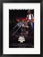 Framed Harley Davidson and Marlboro Man Mickey Rourke