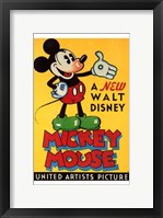 Framed New Walt Disney Mickey Mouse in Yellow