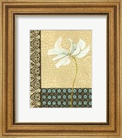 Framed Crackled Tile Botanical I