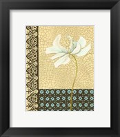 Framed Crackled Tile Botanical I