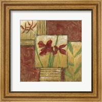 Framed Red Lacquer Collage III