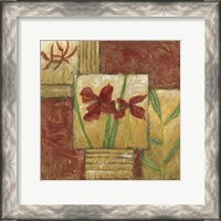 Framed Red Lacquer Collage III