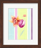 Framed Flowers & Stripes II
