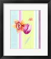 Framed Flowers & Stripes II