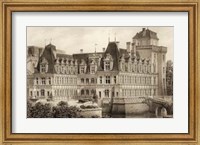 Framed Sepia Chateaux IV