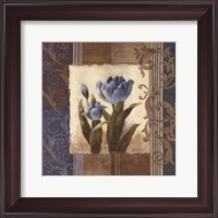 Framed Blue Tulip Scroll