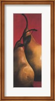 Framed Two Pears on Red II