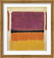 Framed Untitled (Violet, Black, Orange, Yellow on White and Red), 1949