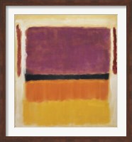 Framed Untitled (Violet, Black, Orange, Yellow on White and Red), 1949