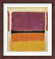 Framed Untitled (Violet, Black, Orange, Yellow on White and Red), 1949