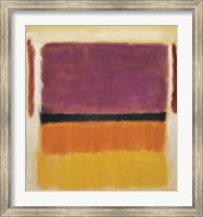 Framed Untitled (Violet, Black, Orange, Yellow on White and Red), 1949