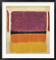 Framed Untitled (Violet, Black, Orange, Yellow on White and Red), 1949