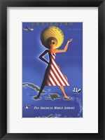 Framed Panam Caribbean Travel Poster