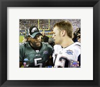 Framed Tom Brady & Donovan McNabb - Super Bowl XXXIX - talk after game