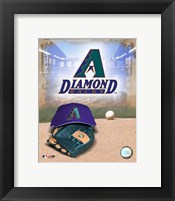 Framed Arizona Diamondbacks - '05 Logo / Cap and Glove