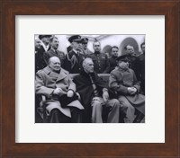 Framed Winston Churchill, Franklin D. Roosevelt and Joseph Stalin at Yalta in 1945. (#6)