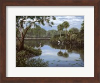 Framed Three Cranes Swamp