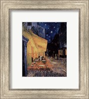 Framed Cafe Terrace on the Place du Forum, Arles, at Night, c.1888