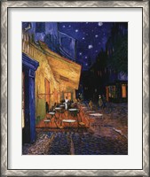 Framed Cafe Terrace on the Place du Forum, Arles, at Night, c.1888