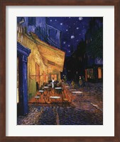 Framed Cafe Terrace on the Place du Forum, Arles, at Night, c.1888