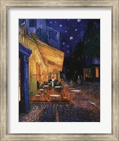 Framed Cafe Terrace on the Place du Forum, Arles, at Night, c.1888